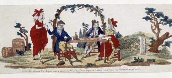 Caffè a Parigi: chez Chereau, rue Jacques - incisione