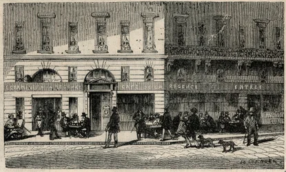 Café de la Régence de la Place du Palais-Royal a Parigi nel XIX secolo - Incisione in "Tableau-de-Paris" di Edmond Texier 1852