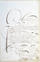 Calligrafia: Lettera di conti calligrafata intorno al 1678 da François de Bruyn