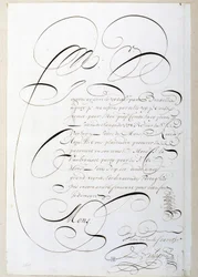 Calligrafia: Lettera di conti calligrafata intorno al 1678 da François de Bruyn. Biblioteca Storica della Città di Parigi