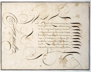 Calligrafia: Carta manoscritta di tondo finanziario intorno alla seconda metà del XVII secolo da Louis Senault