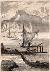 Canoe delle Isole Marchesi - illustrazione tratta da 