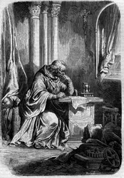 Cardinale amante di Papessa Giovanna. Incisione in 