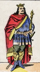 Dinastia Carolingia: Ritratto di Carlo III il Grosso (839-888) Re dei Franchi dall