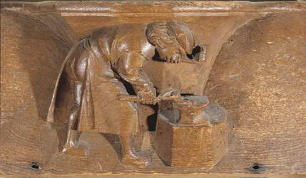 Intaglio raffigurante un ramaio, da un coro ligneo