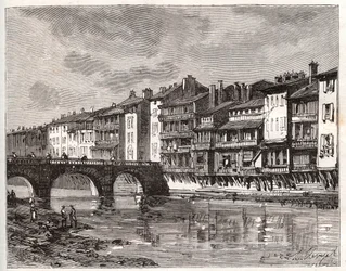 Castres - Languedoc-Roussillon-Midi-Pirenei - incisione in 