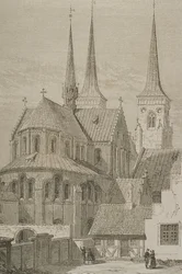 Cattedrale negli anni 1850, Roskilde, Danimarca, da Le Tour du Monde, pubblicato a Parigi, anni 1860