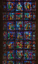 Cattedrale di Chartres, vetrata: vita di San Fulberto, vescovo di Chartres nell