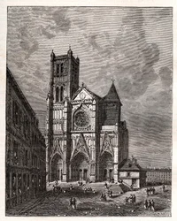 Cattedrale di Saint-Etienne de Meaux - Seine-et-Marne - incisione in 