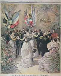 Celebrazioni in onore della visita della flotta russa a Tolone, copertina di Le Petit Journal, 21 ottobre 1893