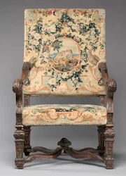 Sedia, fabbricata dalla Savonnerie Factory, prima del 1717