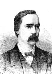 Charles Bright (1832-1888), ingegnere inglese, installazione del cavo telegrafico transatlantico. Incisione 1868