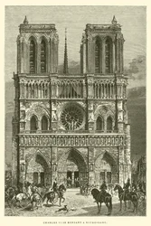 Carlo VI si reca a Notre-Dame (incisione)