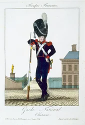 Cacciatore della Guardia Nazionale, da Troupes Francaises, pub. chez Basset, Parigi, c.1790
