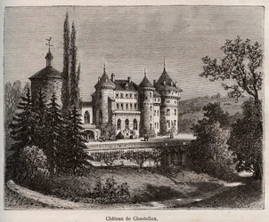 Castello di Chastellux - Chastellux sur Cure, Borgogna - incisione in 