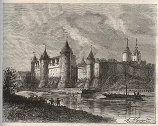 Chateau de Josselin - Morbihan in Bretagna - incisione in 