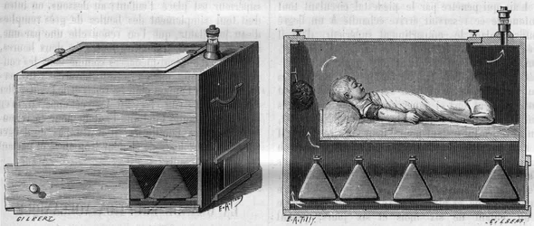Incubatrice per bambini del Dr. Alfred Auvard (1855-1940), secondo l