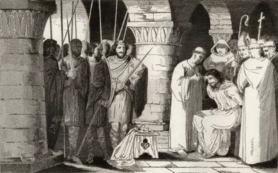 Childerico III (714-51) è detronizzato e confinato in un monastero, da 