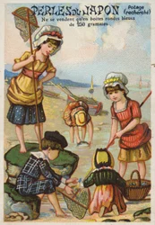 Bambini che pescano sulla spiaggia