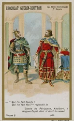 Carta commerciale Chocolat Guerin-Boutron, serie Parole Storiche