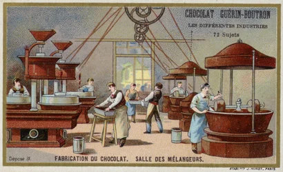Produzione di cioccolato. Sala di miscelazione