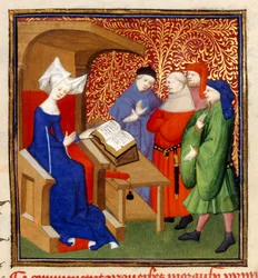 Christine che istruisce, MS Harley 4431, f.259v, Francia, c.1410-14