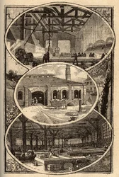 Cirey-sur-Vezouze (Meurthe-et-Moselle) - MANUFACTURE DES GLACES - incisione in "PATRIE" - DESCRIPTION PICTURESQUE DE LA FRANCE EN 6 VOLUMES DI LUCIEN HUARD - fine XIX secolo
