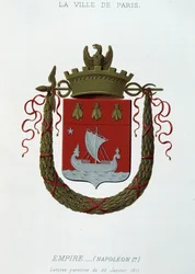 Stemma della Città di Parigi: Impero (Napoleone I) - Lettere Patenti datate 29 gennaio 1811 - in "Armorial National de France" di H. Traversier, Parigi