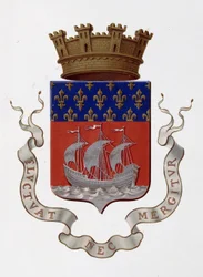 Stemma della città di Parigi: Impero (Napoleone III) - Decisione prefettizia del 24 novembre 1853 - in "Armorial National de France", di H. Traversier, Parigi