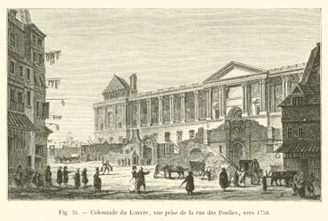 Colonnata del Louvre, vista dalla rue des Poulies, verso il 1758