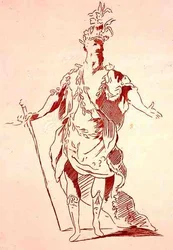 Bozzetto di costume per un Dio del Fiume, dalla collezione Menus Plaisirs, facsimile di A. Guillaumot Fils, c.1750