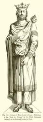 Costume di Re Luigi il Giovane, miniatura dei Rois de France, di Du Tillet, XVI secolo, nella Biblioteca Nazionale di Parigi