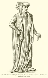 Costume di Filippo il Buono, con cappuccio e coccarda
