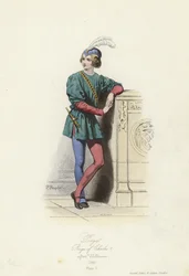 Costume di un paggio, regno di Carlo V di Francia