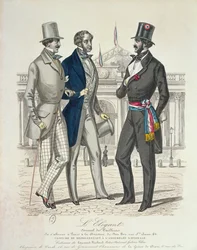 Costume del Deputato, con il vecchio Parlamento Nazionale sullo sfondo, 1848