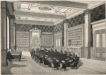 Cour des comptes - biblioteca e sala del consiglio - Incisione in "Tableau-de-Paris" di Edmond Texier 1852