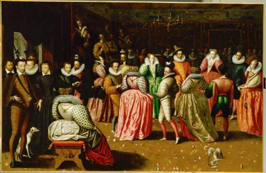 Ballo di corte al Palais du Louvre in occasione delle nozze di Anne, duca di Joyeuse ...