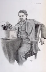 Illustrazione di copertina di La Revue Illustrée raffigurante Thomas Alva Edison, 1889