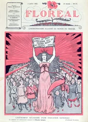 Copertina della rivista Floreal che celebra il quarantesimo anniversario delle Ecoles Laiques in Francia, 2 luglio 1921