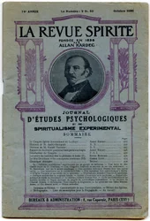 Copertina di un numero di "La revue spirite", ritratto del fondatore Allan Kardec, rivista di ottobre 1931