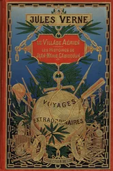 Copertina del libro "Il villaggio aereo" del 1901 di Jules Verne (stampa)