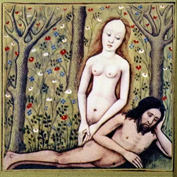 Creazione della coscia di Adamo Eva - dopo "Des dames de renom" di Boccaccio, cromo.