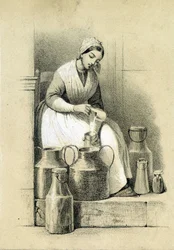 Caseificio, Francia, ca. 1855