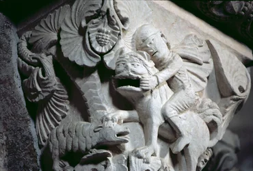 Davide che uccide il leone (dettaglio di un capitello) c.1130