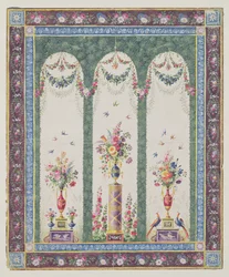 Progetto decorativo per un pergolato o loggia da giardino