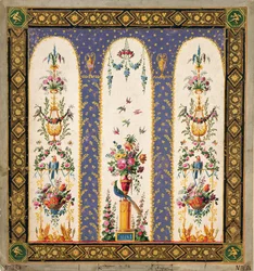 Progetto decorativo per un pergolato o loggia da giardino
