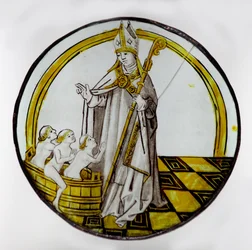 San Nicola e i tre ragazzi in una vasca