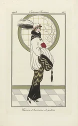 Design per Ensemble di ermellino e faina, da Costumes Parisien, pub.1913