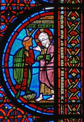 (dettaglio) la parabola di Lazzaro e il ricco Epulone: il ricco con Cristo