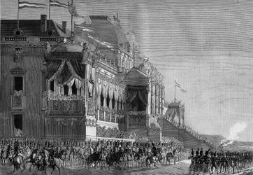 Distribuzione delle aquile da parte di Napoleone I (1869-1821) al Campo di Marte, 5 dicembre